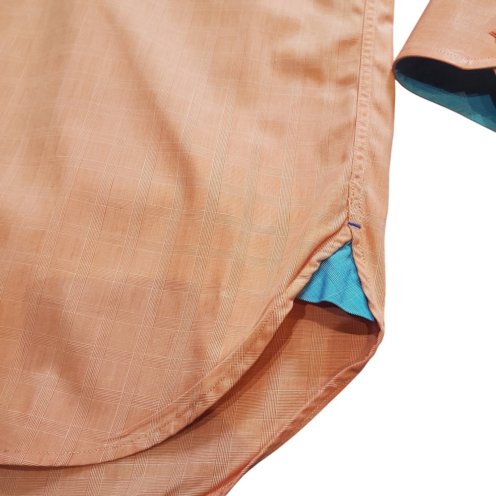 VTG Tommy Hilfiger Shirt Mens M Orange Salmon 80s 2-Ply Cotton Oxford Preppy - Picture 9 of 13